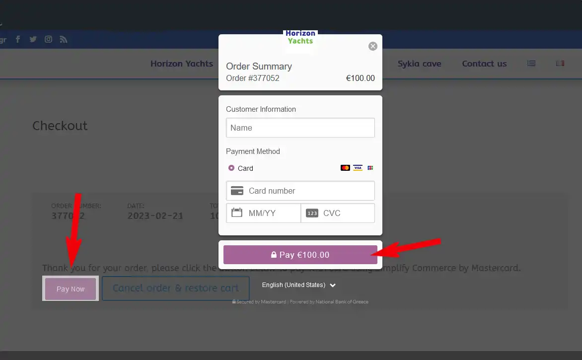 View cart if you want to check your order<br />
and press ''Check Out''